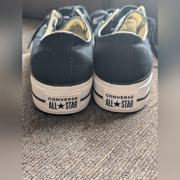 Converse Platform Black and White Classic Canvas Sneakers - Picture 8 of 11